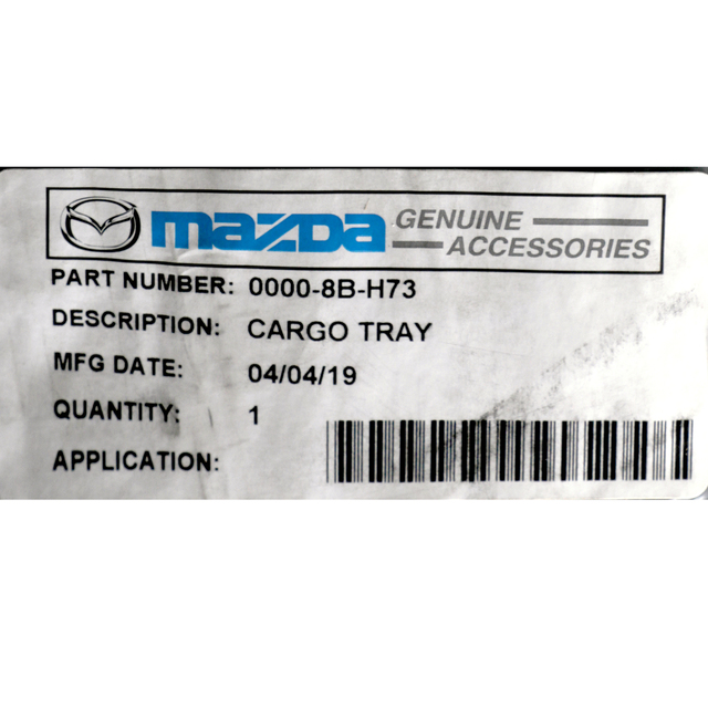 8BH73 - Interior: 2014-2021 Mazda 6 Rear All Weather Cargo Tray Mat Black for Mazda: 6 Image