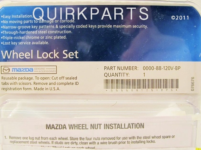 88120VBP - Wheels: 2008 2009 2010 2011 Mazda Tribute Wheel Locks Set of 4 CHROME GENUINE OEM for Mazda: Tribute Image