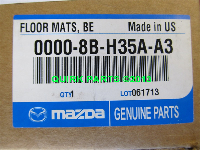 8BH35AA3 - Interior: 2003-2009 Mazda6 Beige Carpet Floor Mats Genuine OEM NEW Part # 0000-8B-H35A-A3 for Mazda: 6 Image