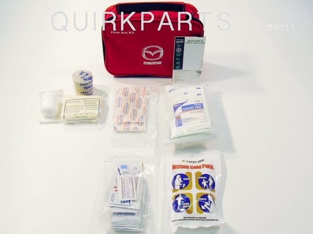 8DK02 - Interior: Mazda First Aid Safety Kit Bag OEM NEW for Mazda: 2, 3, 5, 6, CX-3, CX-5, CX-7, CX-9, MPV, MX-5 Miata, RX-8, Tribute Image