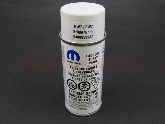 68626446AA - Vehicle Care Products: Jeep Dodge Chrysler PW7 BRIGHT WHITE TOUCH UP AEROSOL SPAY PAINT OEM NEW MOPAR for Chrysler: 300, Pacifica, Town &amp; Country, Voyager | Dodge: Challenger, Charger, Durango, Grand Caravan, Magnum, Ram 1500, Ram 2500, Ram 3500 | Jeep: Cherokee, Gladiator, Grand Cherokee, Grand Cherokee WK, Wrangler, Wrangler JK | Ram: 1500, 1500 Classic, 2500, 3500, C/V, ProMaster 1500, ProMaster 2500, ProMaster 3500, ProMaster City, ProMaster EV Image