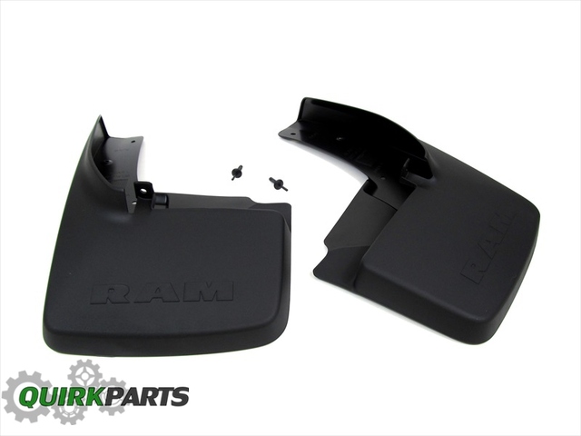 82214136 - Exterior Accessories: Dodge Ram Trucks With Fender Flares SET OF 2 REAR MOLDED SPLASH GUARDS NEW MOPA for Dodge: Ram 1500 | Ram: 1500, 1500 Classic Image