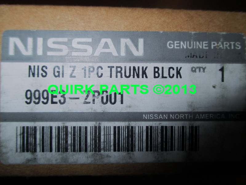 999E3ZP001 - Interior: Carpeted Trunk Mat - Coupe Black for Nissan: 350Z Image