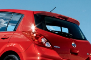 999J14TA20 - Exterior: 2007-2011 Nissan Versa REAR ROOF SPOILER A20 - Red Alert OEM for Nissan: Versa Image