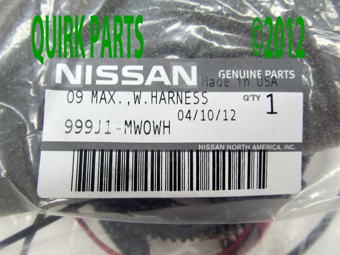 999J1MW0WH - Serviceable Components: 2009 2010 2011 Nissan Maxima  WIRE HARNESS for  REAR SPOILERS OEM for Nissan: Maxima Image