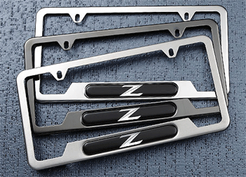 999MBZV000BP - Exterior: License Plate Frame ("Z" Logo) (Black Pearl) for Nissan: 350Z, 370Z, Altima, NV3500 Image