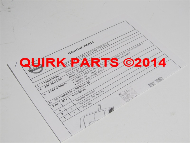 999Q5KV001 - Serviceable Components: 2010-2014 Nissan Frontier Pathfinder Xterra Portable Navigation OEM NEW Genuine for Nissan: Frontier, Pathfinder, Xterra Image