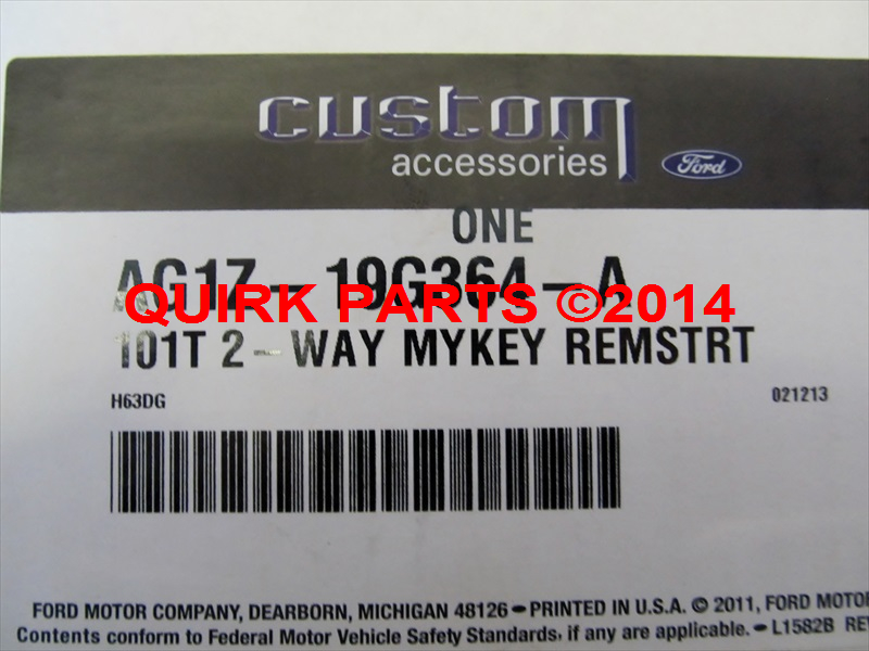 AG1Z19G364A - Security: Ford Mustang Taurus Escape Flex Fusion Focus Remote Car Starter System OEM NEW for Ford: Escape, Flex, Focus, Fusion, Mustang, Taurus | Lincoln: MKS, MKZ | Mercury: Mariner Image