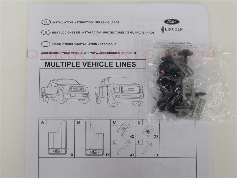 CL3Z16A550W - : Mud Flap Kit for Ford: F-150, F-250 Super Duty, F-350 Super Duty, F-450 Super Duty Image