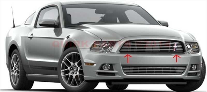 DR3Z8200BE - Exterior: 2013-2014 Ford Mustang Upper Radiator Grille Dark Stainless Billet &amp; Emblem OEM for Ford: Mustang Image