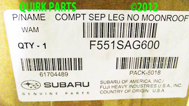 F551SAG600 - Interior: 2005 2006 2007 Subaru Outback Dog Pet Guard no sunroof GENUINE OEM BRAND NEW for Subaru: Legacy Image