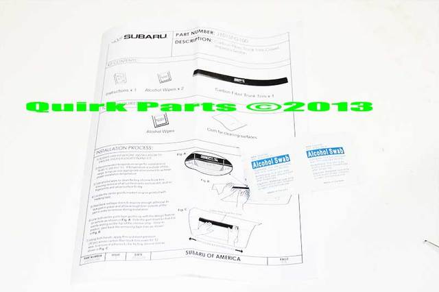 J101SFG100 - Exterior: 2008-2014 Subaru Impreza &amp; WRX &amp; STi SPT Carbon Fiber Trunk Trim OEM NEW for Subaru: Impreza Image