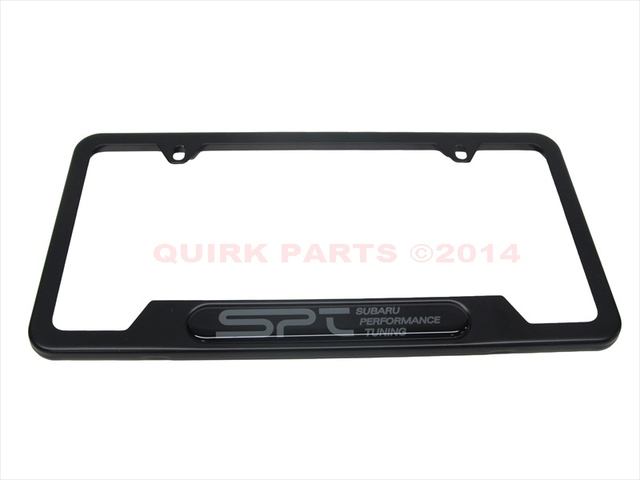 SOA342L124 - Exterior: Genuine Subaru OEM SPT Stainless Steel License Plate Frame Matte Black NEW for Subaru: BRZ, Crosstrek, Forester, Impreza, Legacy, Outback, Tribeca Image