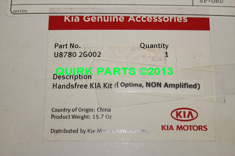 U87802G002 - Electronics: 2008-2010 Kia Optima Handsfree Kia Kit OEM BRAND NEW Genuine Part # U8780-2G002 for Kia Image