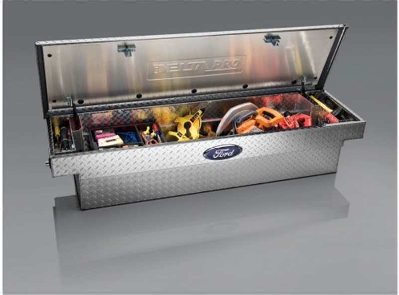 VHC3Z17N004A - : 2008-2014 Ford F-150 Truck Bed Tool Box Cargo Storage Steel By Delta OEM NEW for Ford: F-250 Super Duty, F-350 Super Duty, F-450 Super Duty Image