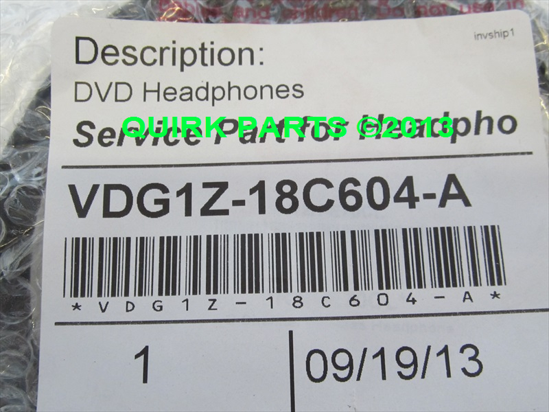 VDG1Z18C604A - : 2011-2014 Ford Lincoln Mercury Headrest DVD Accessory Wireless Headphone OEM NEW for Ford: Edge, Expedition, F-150, F-250 Super Duty, F-350 Super Duty, F-450 Super Duty, Flex, Taurus, Taurus X | Lincoln: Mark LT, MKT, MKX, Navigator | Mercury: Sable Image