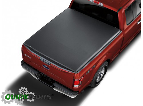 VFL3Z84501A42DA - Bed Products: 2015 Ford F-150 5.5' Foot Truck Bed Hard Canvas Tri-Fold Tonneau Cover Black OEM for Ford: F-150 Image