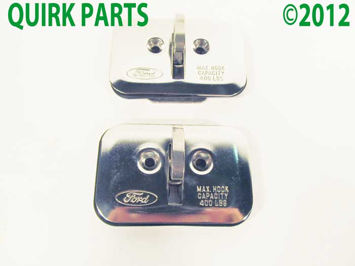 XC3Z99000A64AA - Exterior: 1994-2011 Ford Ranger Stainless Steel Bed Hooks OEM NEW for Ford: E-350 Super Duty, E-450 Super Duty, F-150, F-250 Super Duty, F-350 Super Duty, F-450 Super Duty, F-550 Super Duty, Ranger Image
