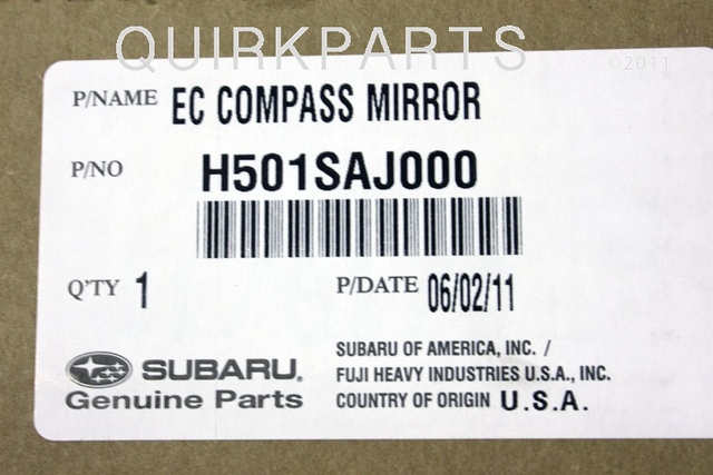 H501SAJ000 - Interior: Mirror W/ Compass for Subaru: Legacy, Outback Image