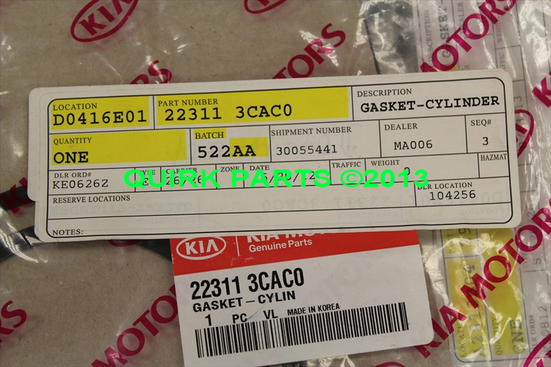 223113CAC0 - Engine: Head Gasket for Kia: Amanti, Borrego, Sedona, Sorento Image
