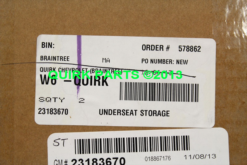 23183670 - Interior: Underseat Storage - Extended Cab for Chevrolet: Silverado 1500, Silverado 1500 Classic, Silverado 1500 HD, Silverado 1500 HD Classic, Silverado 1500 LD, Silverado 2500, Silverado 2500 HD, Silverado 2500 HD Classic, Silverado 3500, Silverado 3500 Classic, Silverado 3500 HD | GMC: Sierra 1500, Sierra 1500 Classic, Sierra 1500 HD Classic, Sierra 1500 Limited, Sierra 2500 HD, Sierra 2500 HD Classic, Sierra 3500 Classic, Sierra 3500 HD Image