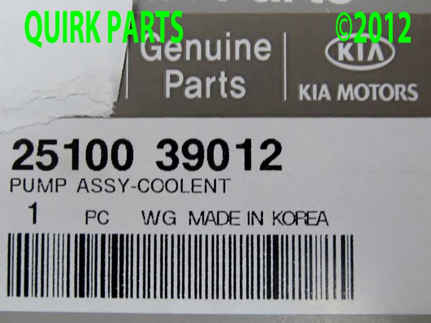 2510039012 - Cooling System: Engine Water Pump for Kia: Amanti, Sedona Image