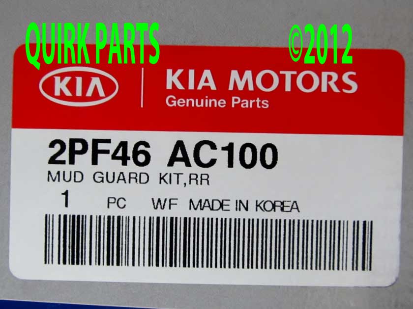 2PF46AC100 - : OEM NEW 2011-2013 Kia Sorento Custom Fitted Molded Rear Splash Guards 2PF46AC100 for Kia: Sorento Image