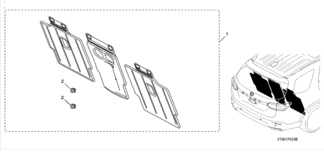 8P42T90100B - Interior: Seat Back Protectors - 8 Passenger for Honda: Pilot Image