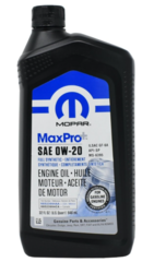 68523994AA - Engine: 0w20 Engine Oil for Chrysler: Pacifica, Voyager | Dodge: Challenger, Charger, Durango | Fiat: 500X | Jeep: Cherokee, Compass, Gladiator, Grand Cherokee, Grand Cherokee L, Grand Cherokee WK, Renegade, Wagoneer, Wrangler | Ram: 1500, 1500 Classic, ProMaster City Image