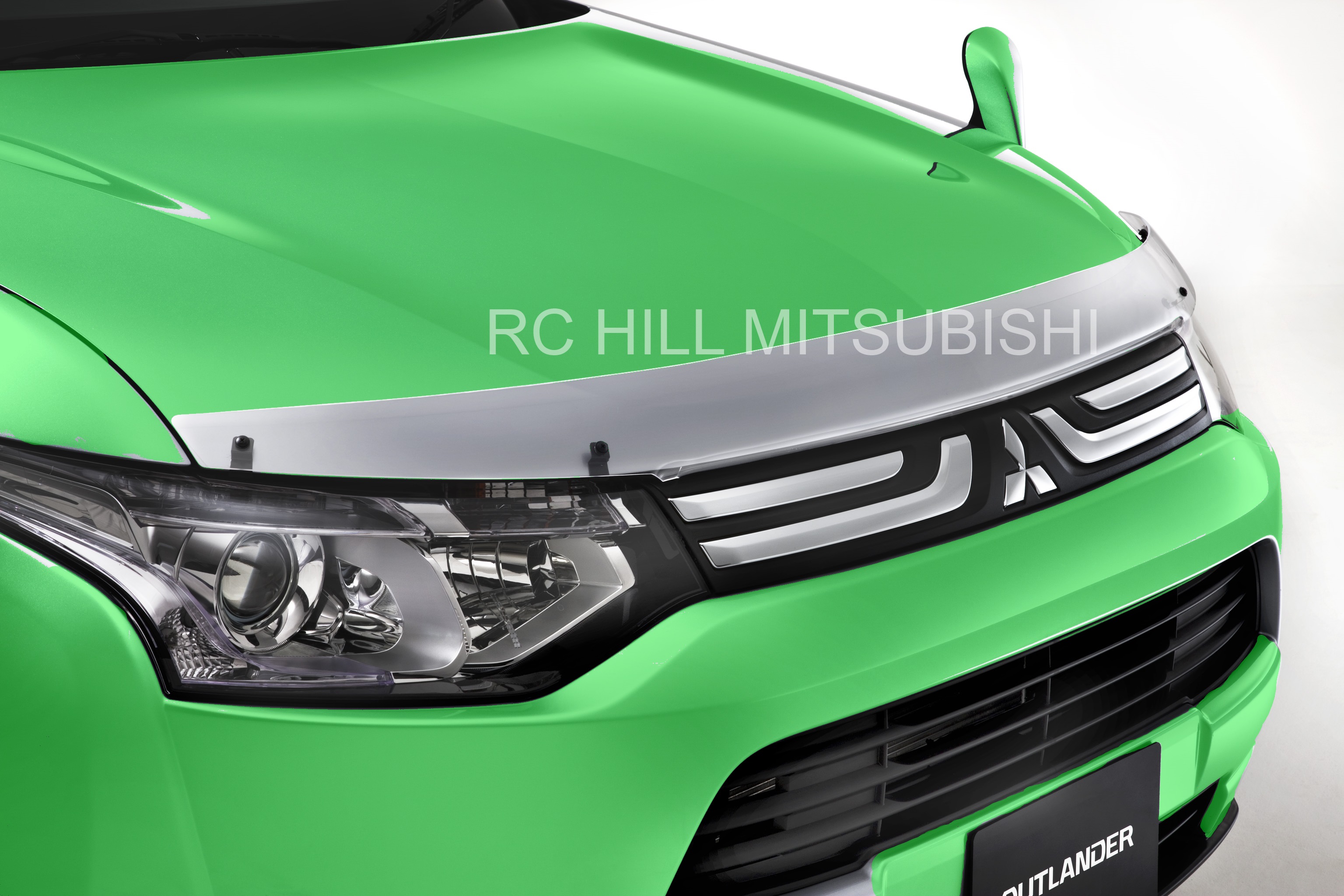 MZ350204 - Exterior: Genuine Mitsubishi Outlander Hood Deflector Hood Protector, not for Outlander Sport for Mitsubishi: Outlander, Outlander PHEV Image