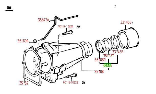 433230030 - : Extension Housing Seal for Toyota: 4Runner, Celica, Cressida, Pickup Image