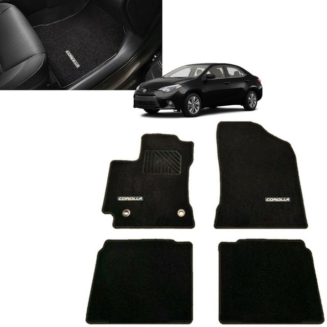 PT2060214221 - Interior: Corolla Floor Mats | Black w/Silver Thread | 2014-2016  Corolla ATM for Toyota Image