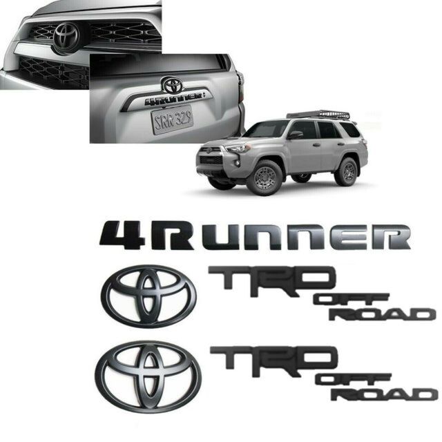 PT9488920002 - Exterior: Genuine Toyota 4Runner TRD Off-Road (2010–2024) Blackout Emblem Overlay Kit for Toyota Image