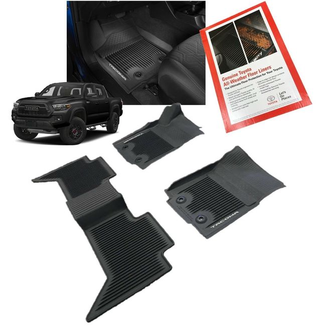 PT9083521402 - Interior: Tacoma All-Weather Floor Liners | 2018-2023 Tacoma Double Cab with Manual Transmission for Toyota: Tacoma Image
