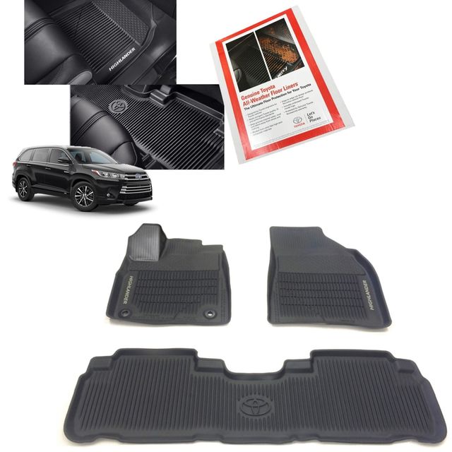 PT9084816502 - Interior: Highlander All-Weather Floor Liners | Black 3 Piece Set | 2014-2019 Highlander for Toyota Image