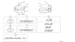 7540306130 - Body: Emblem for Toyota: Camry, Highlander, Mirai, Prius, Prius AWD-e, Prius C, Sienna Image