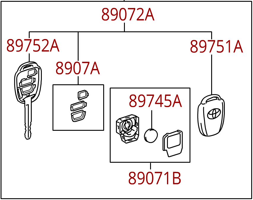 8907042D30 - : Key and Transmitter for Toyota: Prius C Image