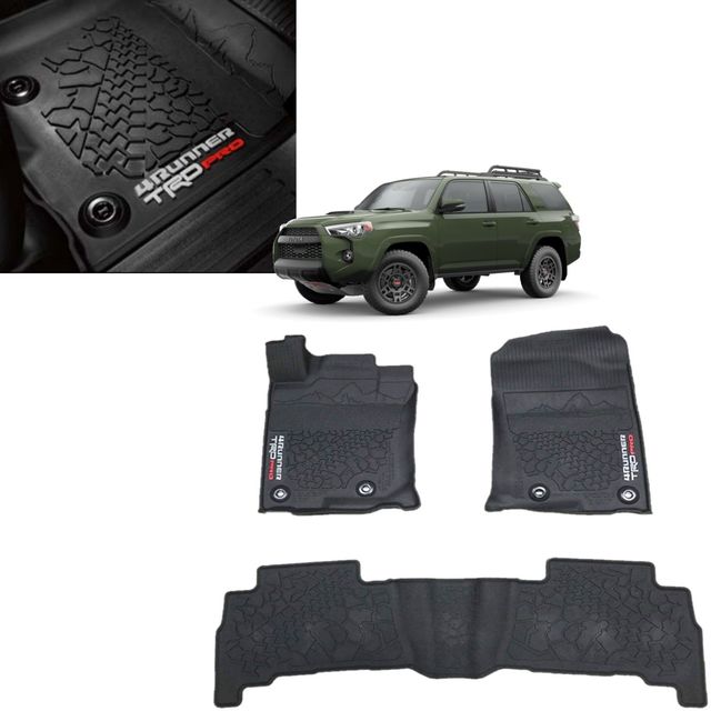 PT9088920002 - Interior: 4Runner TRD Pro All-Weather Floor Liners | Black 3 Piece Set | 2020-2022 4Runner TRD Pro for Toyota Image
