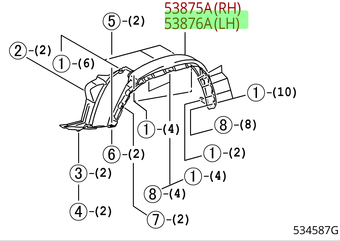 5387604080 - Body: Fender Liner for Toyota: Tacoma Image