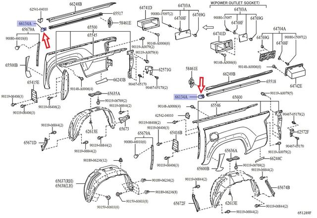 Genuine Toyota Tundra Tacoma Deck Rail End Cap Bed Rail 66134-04010 ...