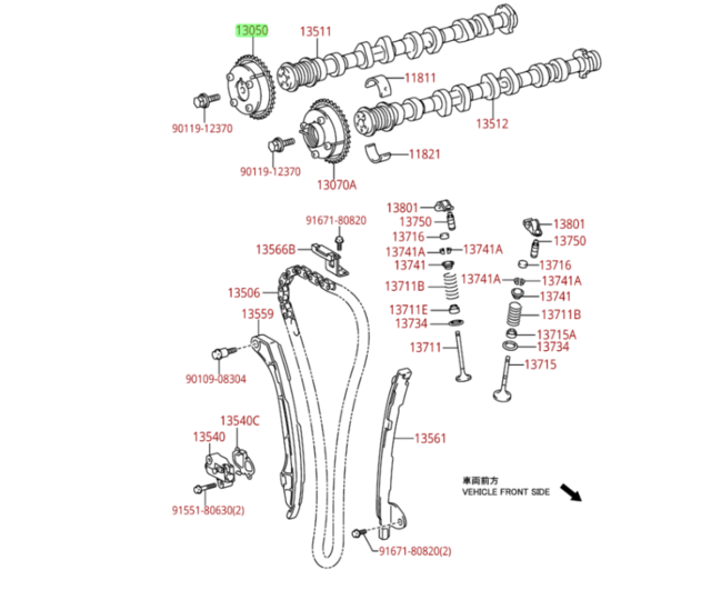 Timing Chain Kit For 2002-2011 Toyota Camry 2.4L 1AZFE 2AZFE Engine