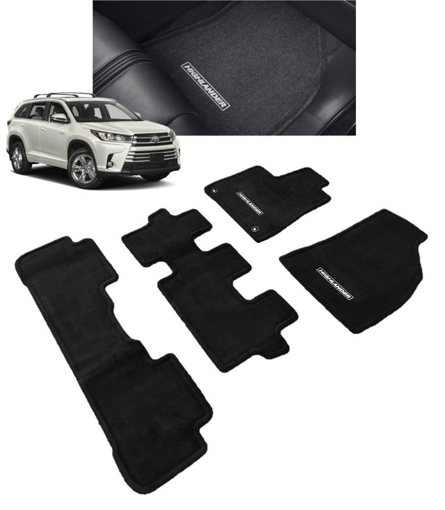PT9264819020 - Interior: Highlander Floor Mats | Black 4 Piece Set | 2014-2019 8 Passenger Highlander for Toyota Image