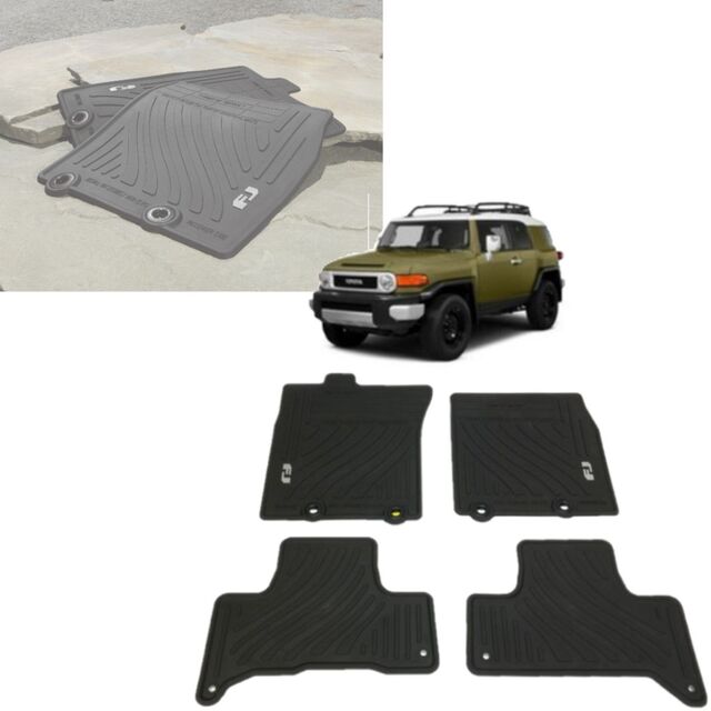 PT2063511021 - Interior: Genuine Toyota FJ Cruiser All-Weather Floor Mats - Black 4-Piece Set (PT206-35110-21) for Toyota Image
