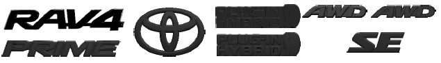 PT9484221002 - Exterior: Blackout Emblem Overlay Set | 2021-2022 Rav4 Prime for Toyota: RAV4 Prime Image