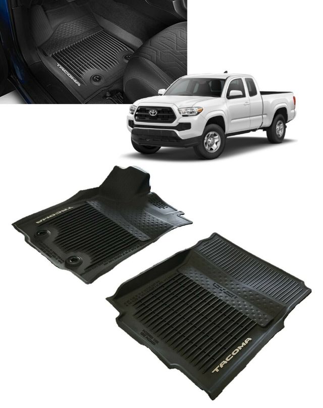 PT9083616020 - Interior: Tacoma All-Weather Floor Liners | 2 Piece Set | 2016 -2017 Tacoma Regular Cab Automatic for Toyota Image