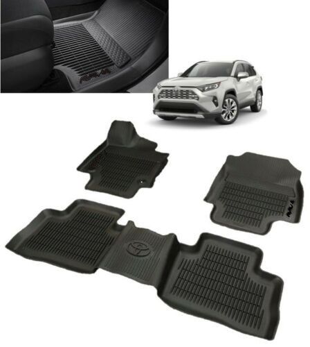 PT9084221520 - Interior: Rav4 All-Weather Floor Liners | Black 3 Piece Set | 2019-2025 Rav4 for Toyota: RAV4, RAV4 Prime Image