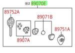 8907002270 - Electrical: Keyless Entry Transmitter for Toyota Image