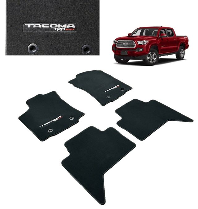 PT2063508502 - Interior: Tacoma TRD Sport Floor Mats | Black Carpet 4 Piece Set | 2018-2023 Tacoma Double Cab ATM for Toyota: Tacoma Image