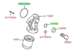 9030168005KIT - : Tacoma 2.4 Oil Filter Housing O-Rings 90301-68005 &amp; 96721-24016 for Toyota Image