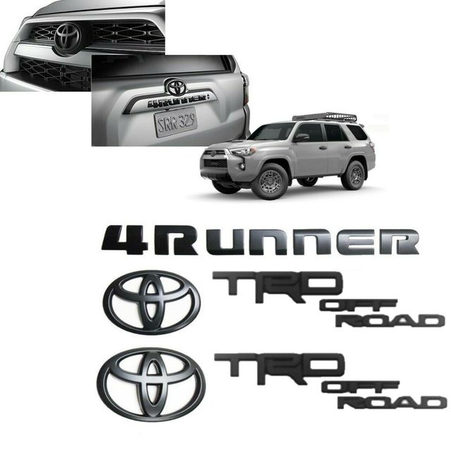Genuine Toyota 4Runner Blackout Black Badge Emblem Overlays